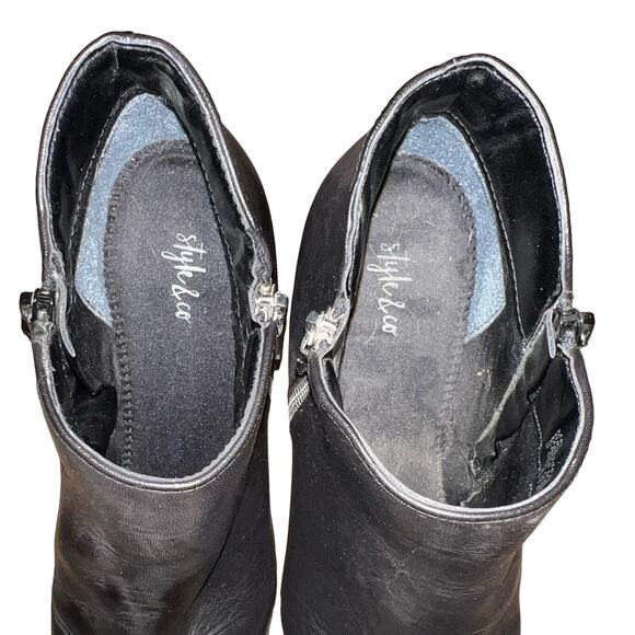 Style & Company Masrinaa Ankle Booties black womens size 9.5 - Picture 7 of 10